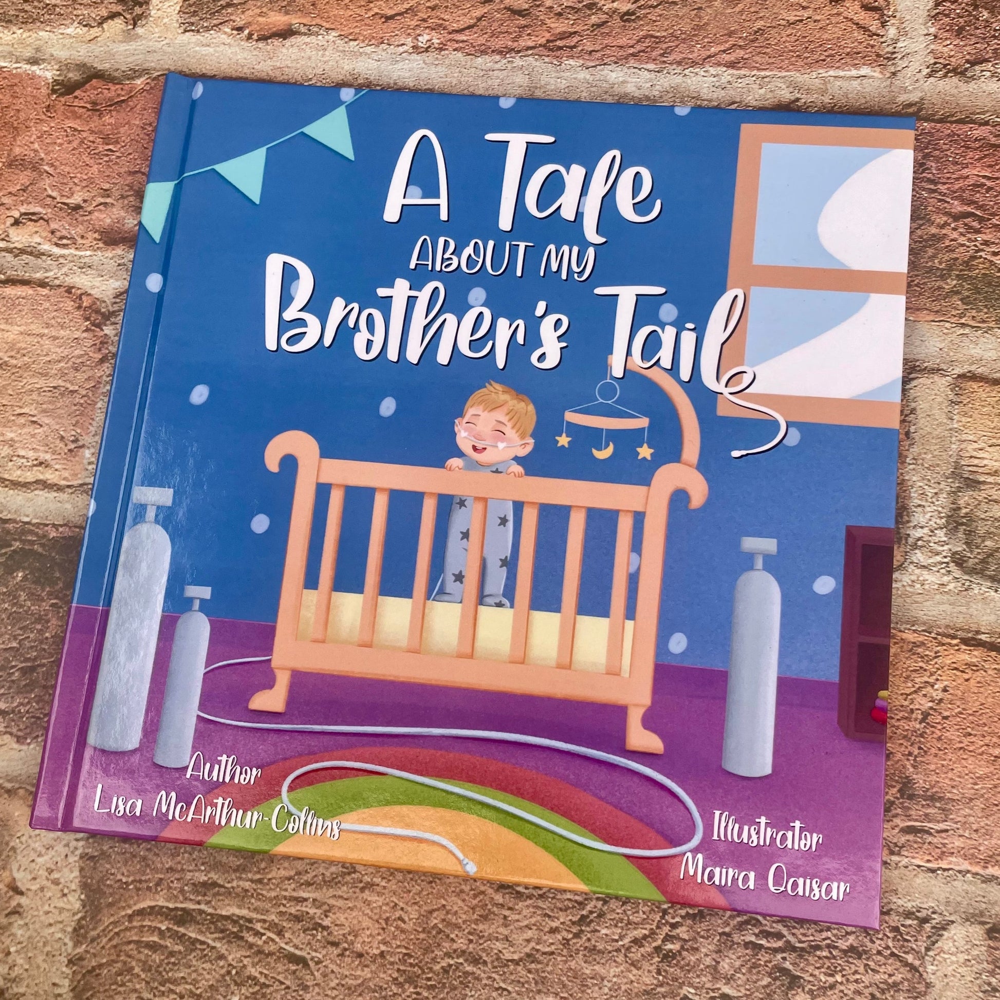 Children's picture book. A Tale About My Brother's Tail. A story about oxygen-dependent babies and sleep apnea