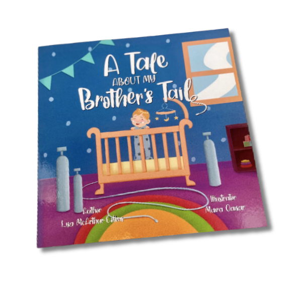 A Tale About My Brother's Tail - A Paperback children's picture book front cover on an angle