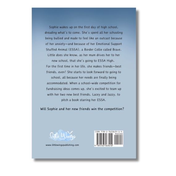 Back cover of Middle-grade fiction book - ESSA High series - Sophie and Brave