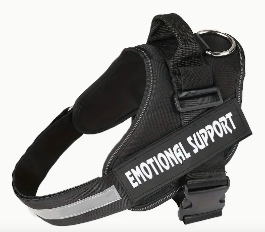 Black Service Dog Vest. The perfect emotional support harness for your plushie!