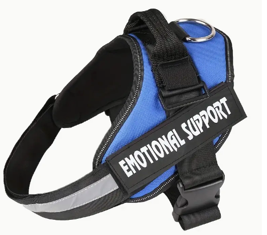 Blue Service Dog Vest. The perfect emotional support harness for your plushie!