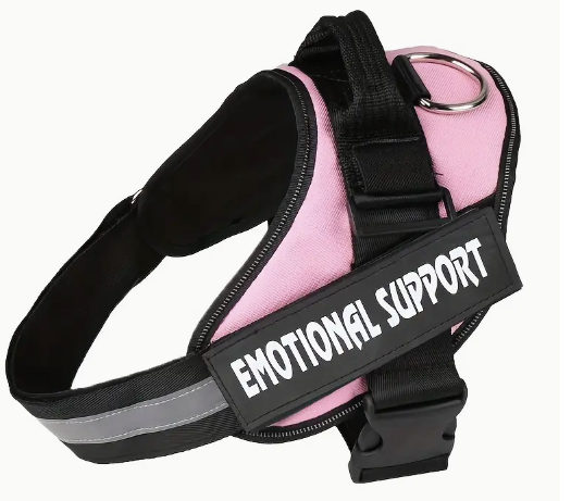 Pink Service Dog Vest. The perfect emotional support harness for your plushie!