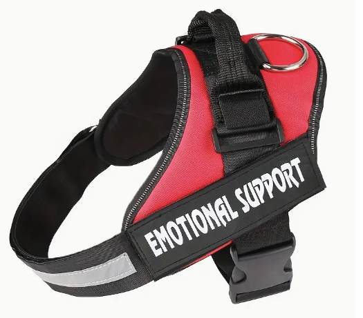 Red Service Dog Vest. The perfect emotional support harness for your plushie!