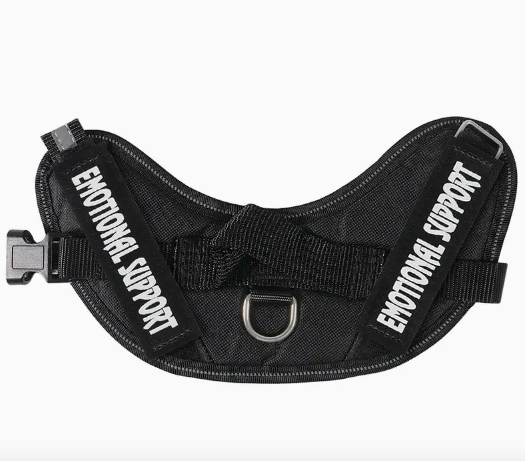 Black Service Dog Vest. The perfect emotional support harness for your plushie!