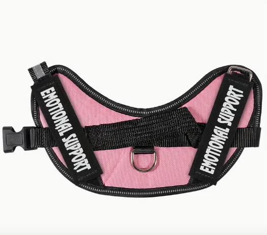 Pink Service Dog Vest. The perfect emotional support harness for your plushie!