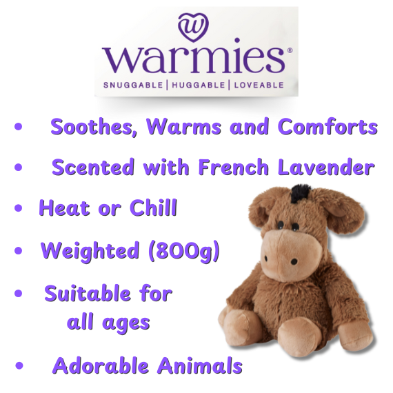 Warmies Donkey Heatbag - sooths, warms, comforts. Weighted 800g.